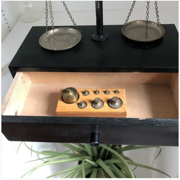 Vintage * MCM German Beam Scale with Weights & Measures - Picture 7 of 11